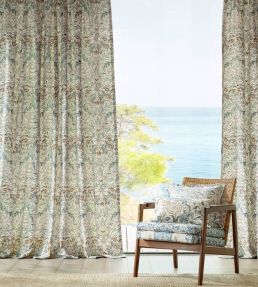 Simply Severn Wide Width Fabric by Morris & Co Sage Leaf/Tan