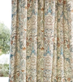 Simply Severn Wide Width Fabric by Morris & Co Sage Leaf/Tan