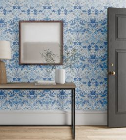 Simply Strawberry Thief Wallpaper by Morris & Co Woad