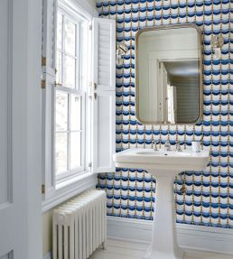 Sintra Wallpaper by Schumacher Blue
