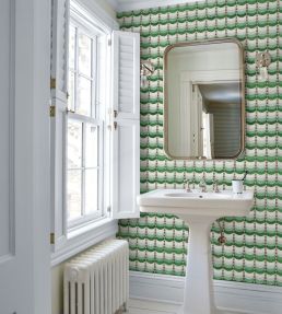 Sintra Wallpaper by Schumacher Green