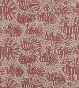 Sirin Fabric by Volga Linen Terracotta/Natural