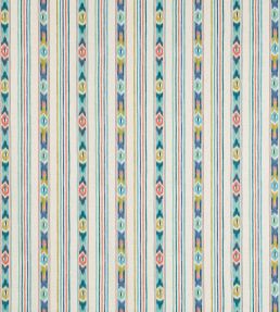 Sitari Stripe Fabric by Jane Churchill Teal/Coral