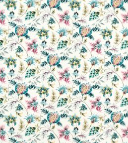 Sizergh Fabric by Clarke & Clarke Teal/Berry