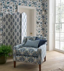 Sizergh Wallpaper by Clarke & Clarke Teal/Berry