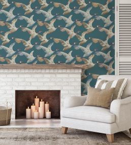 Skein Wallpaper by Arley House Deep Blue