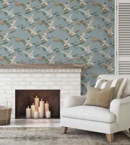 Skein Wallpaper by Arley House Duck Egg