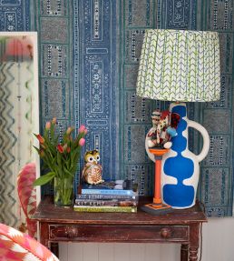 Small Way Fabric by Christopher Farr Cloth Green