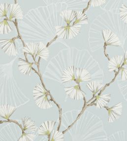 Snow Flower Wallpaper by Jane Churchill Aqua/Lime