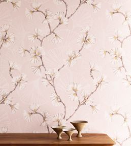 Snow Flower Wallpaper by Jane Churchill Aqua/Lime