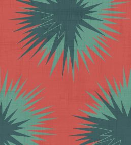 Soft Thistle Wallpaper by Cole & Son Blood Orange & Viridian