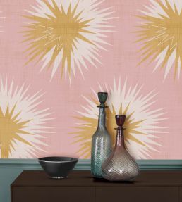 Soft Thistle Wallpaper by Cole & Son Rose Quartz & Gold