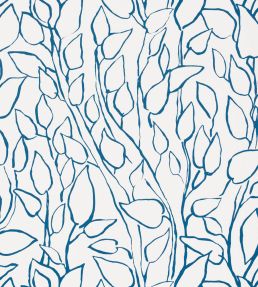 Solandra Vine Wallpaper by Schumacher Navy