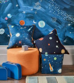 Solar System Fabric by Villa Nova Blue