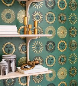 Soli Wallpaper by Cole & Son Emerald & Gold