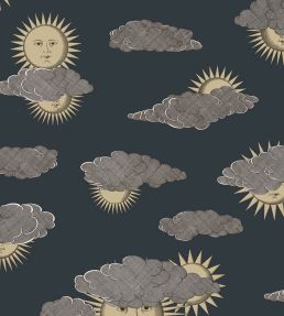 Soli e Nuvole Wallpaper by Cole & Son Gold & Silver on Charcoal