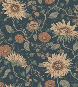 Solveig Wallpaper by Sandberg Midnight Blue