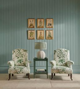 Somerhill Fabric by Nina Campbell Coral/Eucalyptus