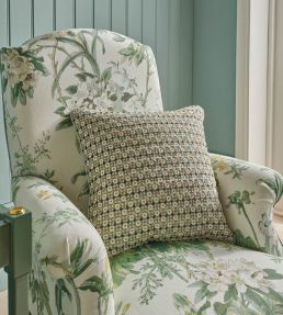 Somerhill Fabric by Nina Campbell Coral/Eucalyptus