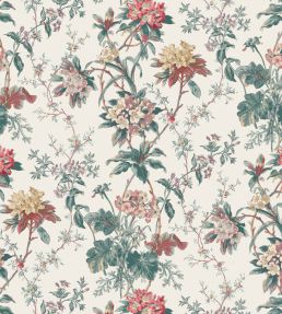 Somerhill Fabric by Nina Campbell Teal/Red/Amethyst