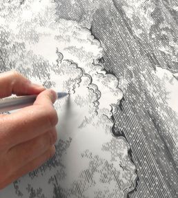 Songe Wallpaper by Casadeco Noir Gravure