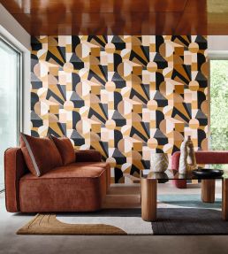 Sonia Wallpaper by Casamance Orange
