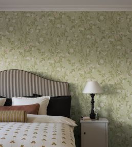 Sophia Magdalena Wallpaper by Borastapeter Soft Green