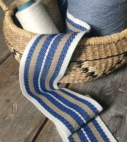Southwold Stripe Braid Trimming by Ian Mankin Cobalt