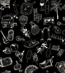 Souvenirs Wallpaper by Tres Tintas Black