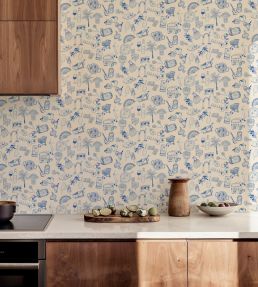 Souvenirs Wallpaper by Tres Tintas Blue
