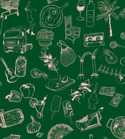 Souvenirs Wallpaper by Tres Tintas Green