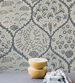 Sowerby Wallpaper by Josephine Munsey Bude Blue and Salt Ridge