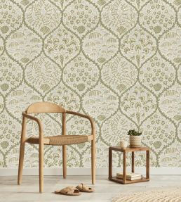 Sowerby Wallpaper by Josephine Munsey Soft Olive and Shortwood
