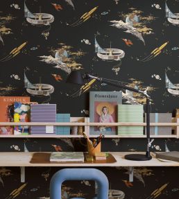 Space Adventure Wallpaper by Borastapeter Black