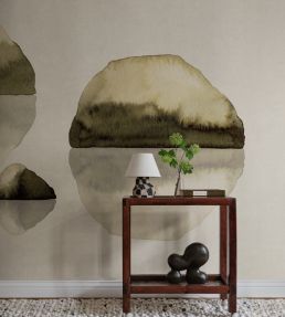 Spegel Mural by Sandberg Olive Green
