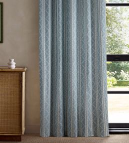 Split Pea Print Fabric by Scion Coast Blue