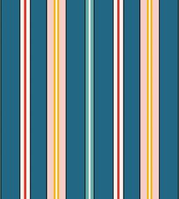 Sporty Stripes Wallpaper by Ottoline Blue