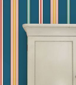 Sporty Stripes Wallpaper by Ottoline Blue