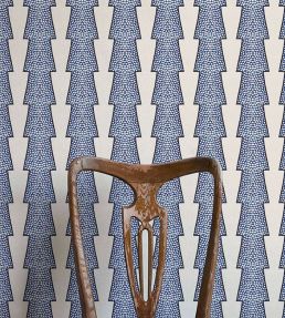 Spot and Arrow Wallpaper by Ottoline Blue