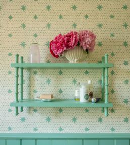 Spot & Star Wallpaper by Molly Mahon Pea Green