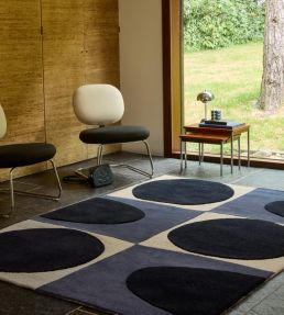 Orla Kiely Spot Square rug Blue/Navy 157908120180-US Blue/Navy