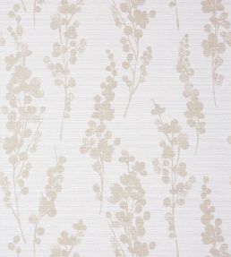Spring Blooms Wallpaper by Thibaut Metallic Pewter on Lavender