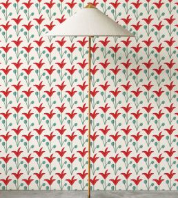 Spring Rhythm Wallpaper by Ottoline Red