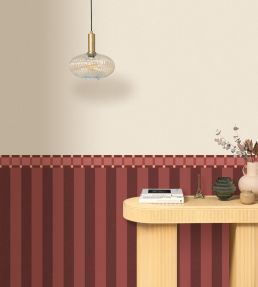 Square Border Wallpaper by Caselio Bordeaux