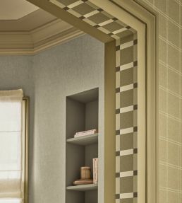 Square Border Wallpaper by Caselio Vert Olive
