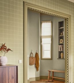 Square Border Wallpaper by Caselio Vert Olive