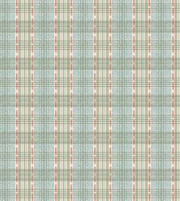 Squiggle Check Fabric by George & Minnie Forest/Aqua