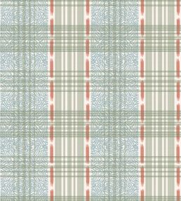 Squiggle Check Wallpaper by George & Minnie Forest/Aqua