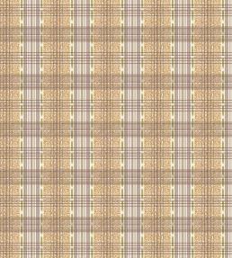 Squiggle Check Fabric by George & Minnie Walnut/Ochre
