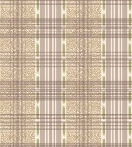 Squiggle Check Wallpaper by George & Minnie Walnut/Ochre